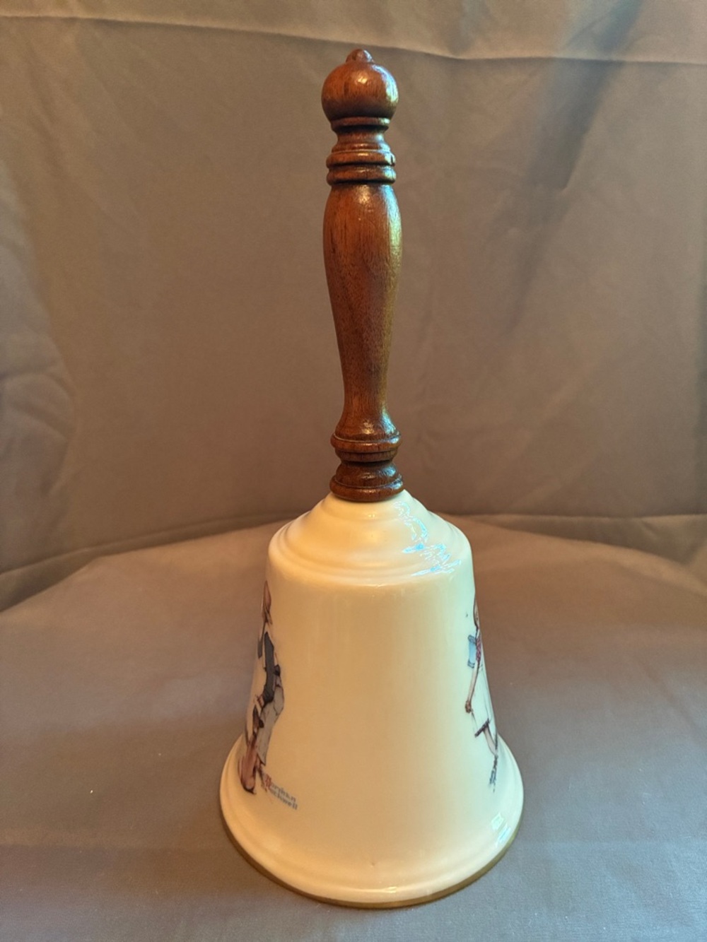 Gorham “Beguiling Buttercup” Porcelain Bell in Cream and Gold, 9” tall - Picture 5 of 7